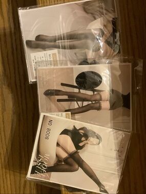 3 Sheer Black Thigh High Stockings - Classic Women's Hosiery